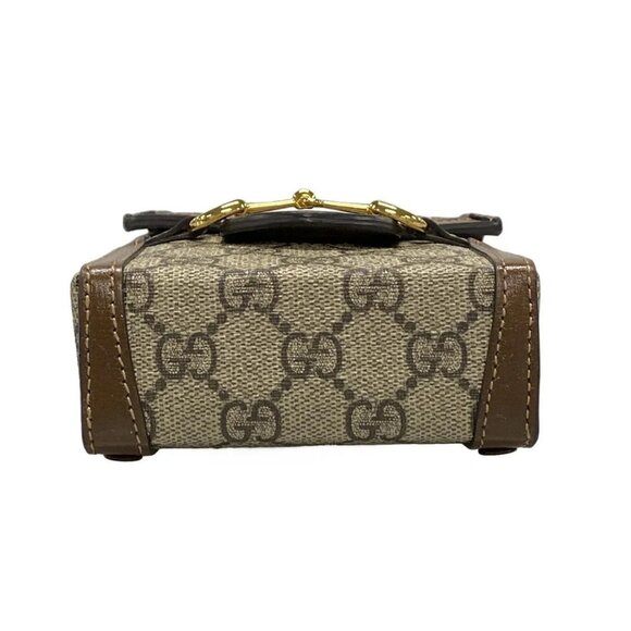 Auth GUCCI GG Plus / GG Supreme, Horsebit 625615 Beige Dark Brown PVC Leather - Picture 7 of 16